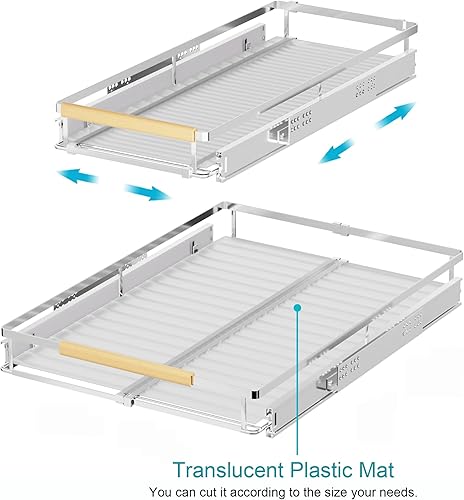 Miniatura 9 de iPEGTOP Organizador de estantes extraíbles para cajones y gabinetes, estantes de despensa deslizables extensibles, resistentes, para armarios de