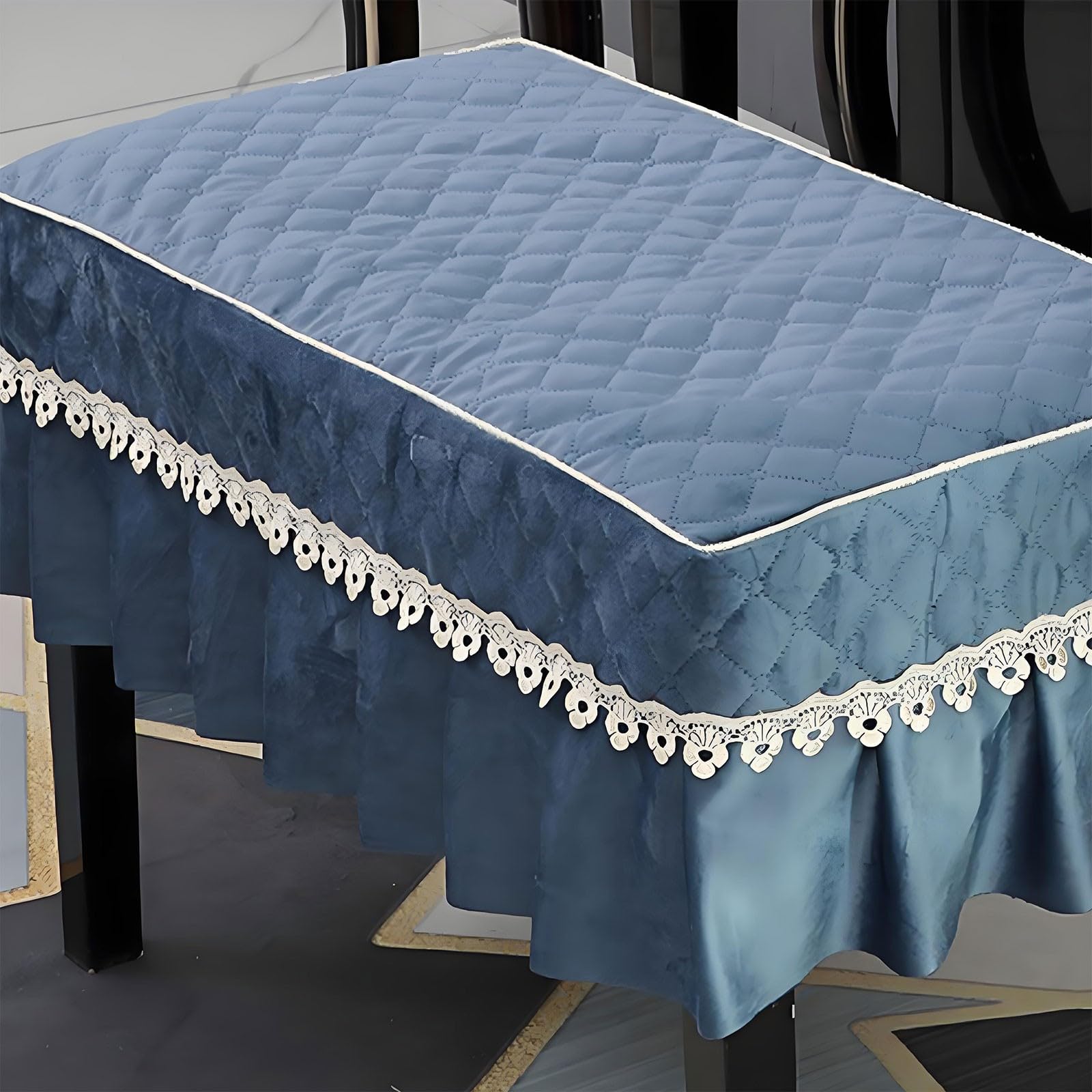 Telo Di Copertura Per Pianoforte Verticale Con Coprisgabello | Tessuto Morbido E Lavabile Di Alta Qualità, Protezione Da Polvere E Graffi, Design Facile Da Installare (J,Set (single))