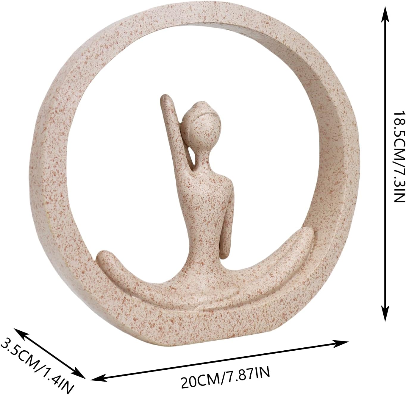 Yoga Lady Statue Sandstone Modern Zen Sculpture Meditation Yoga Figurine for Home Office Bookself Decor Resin Abstract Gifts (Sand Yoga) - Image 2