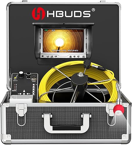 Miniatura 8 de Cámara de alcantarillado, cámaras de tubería de drenaje autonivelantes con contador de metros, batería de 12V 4500mAh, luz de cámara serpiente