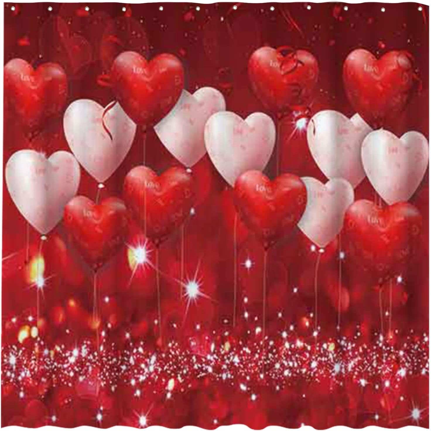Allenjoy 72x72”Valentine's Day Love Theme Shower Curtain