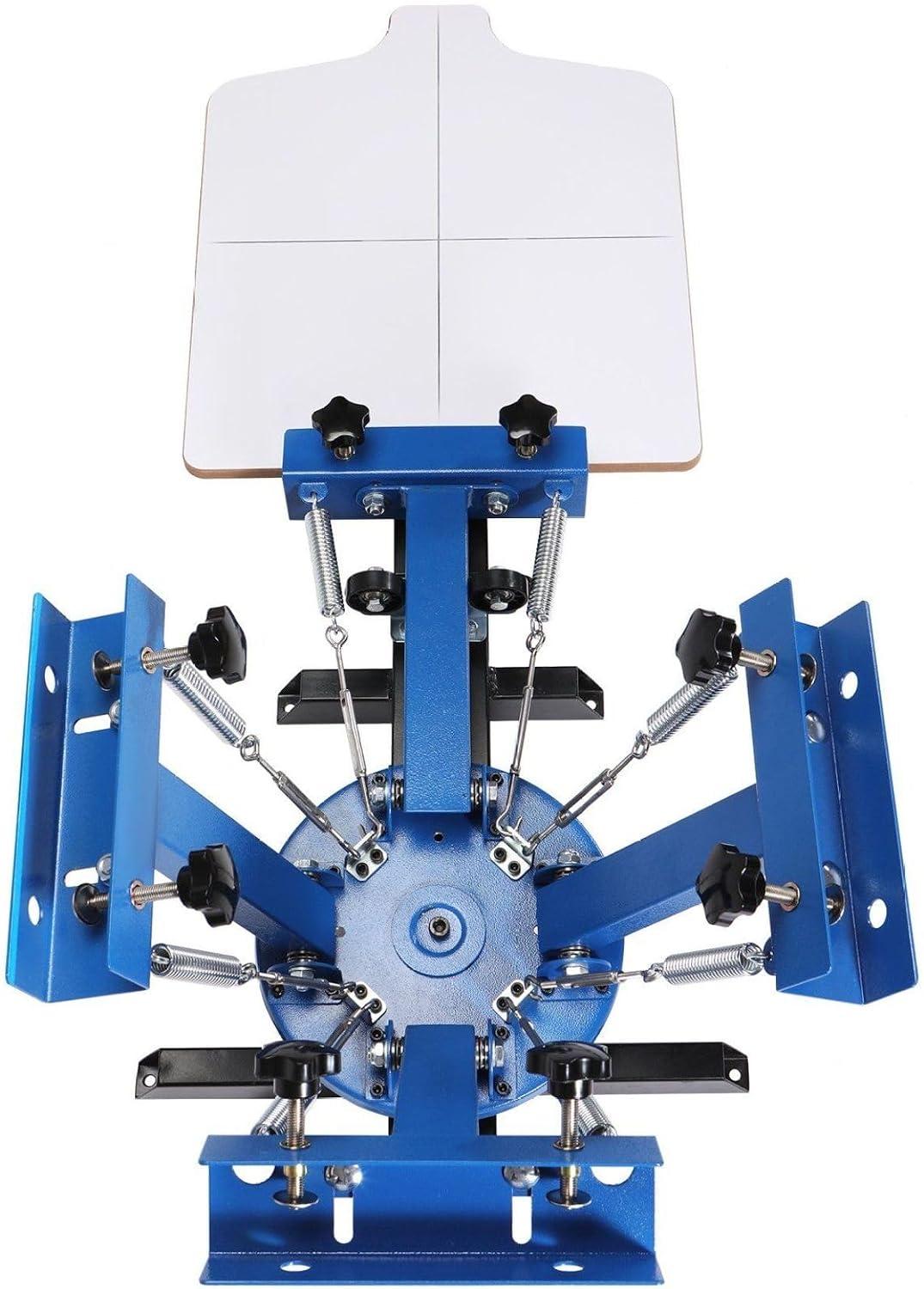 Screen Printing Machine 4 Color 1 Station, 21.2x17.7in Press, 360° Rotatable Silk Screen Printer, Double-Layer Pallet for T-Shirt DIY Fabric Printing