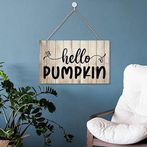 Vista 109 de Letrero decorativo para puerta delantera, decoración rústica de bienvenida de otoño para colgar en la pared, placas de madera para porche de granja