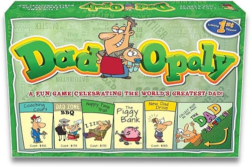 DadOpoly - El divertido juego de mesa familiar para papás y niños, risas nocturnas familiares y diversión de humor para papá
