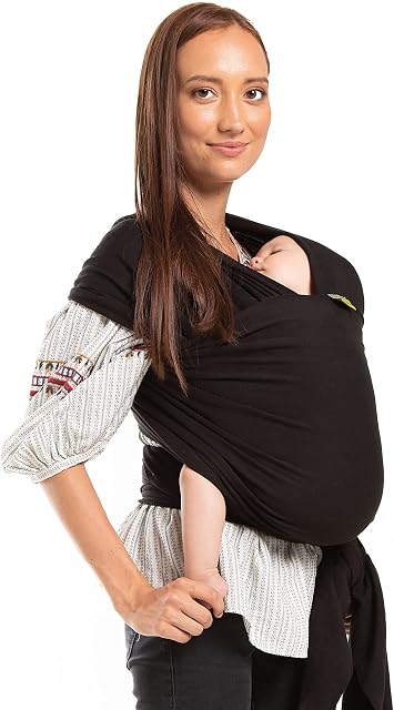 Boba Wrap Baby Carrier, Black - Original Stretchy Infant Sling, Perfect for Newborn Babies and Children up to 35 lbs
