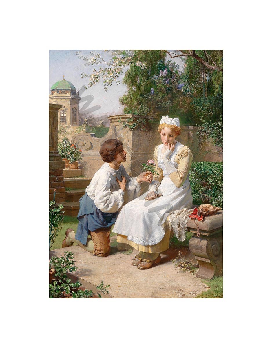 Wee Blue CooPainting Berger Romantic Scene In Belvedere Gardens Wall Art Print