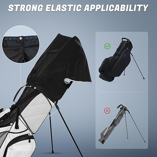 Miniatura 8 de LZFAN Funda para bolsa de golf, protector para palos de golf, cubiertas impermeables para lluvia y polvo, fácil acceso para bolsa de golf, cubierta