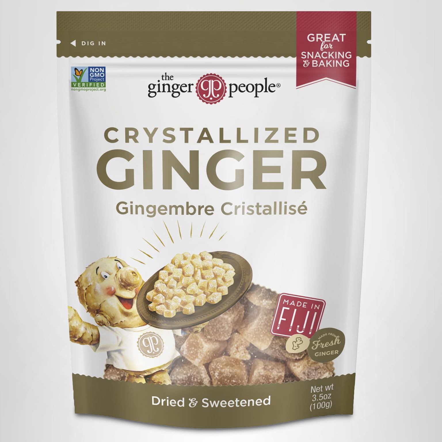 The Ginger People Crystallized Ginger 2lb Bag, Non-GMO, Gluten