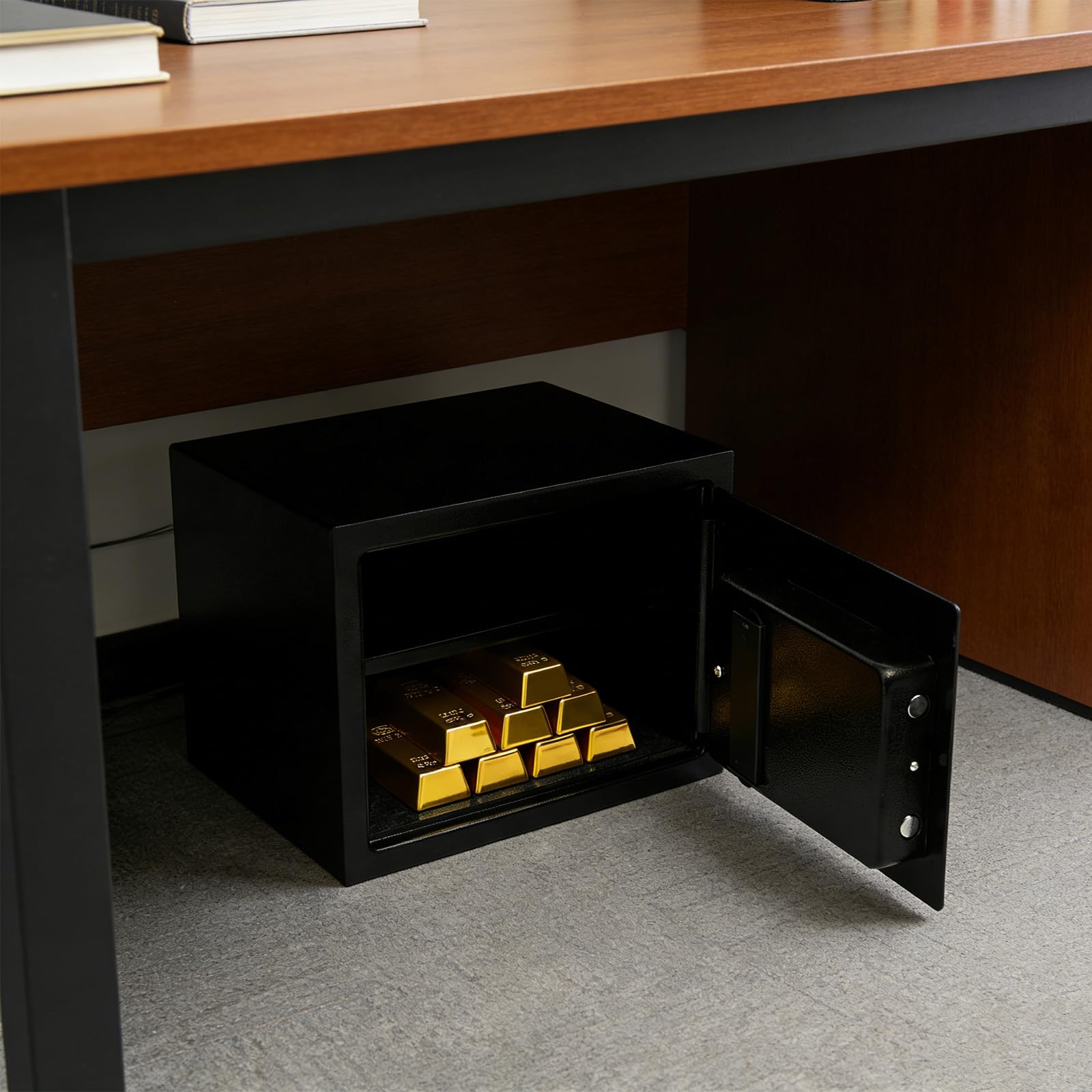 Mini cassaforte per la casa, 35 x 25 x 25 cm, piccola cassaforte per mobili con chiave, cassaforte di sicurezza per gioielli, contanti