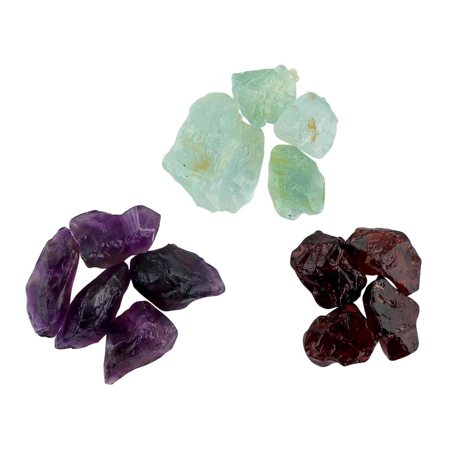 CRYSTALIS 12pcs, Garnet-Amethyst-Aquamarine, Loose Gemstone, Wholesale Bulk Rough Jewelry Making Supply, Chakra Healing Raw Stones, Wire Wrapping, DIY, Gem Collection,...