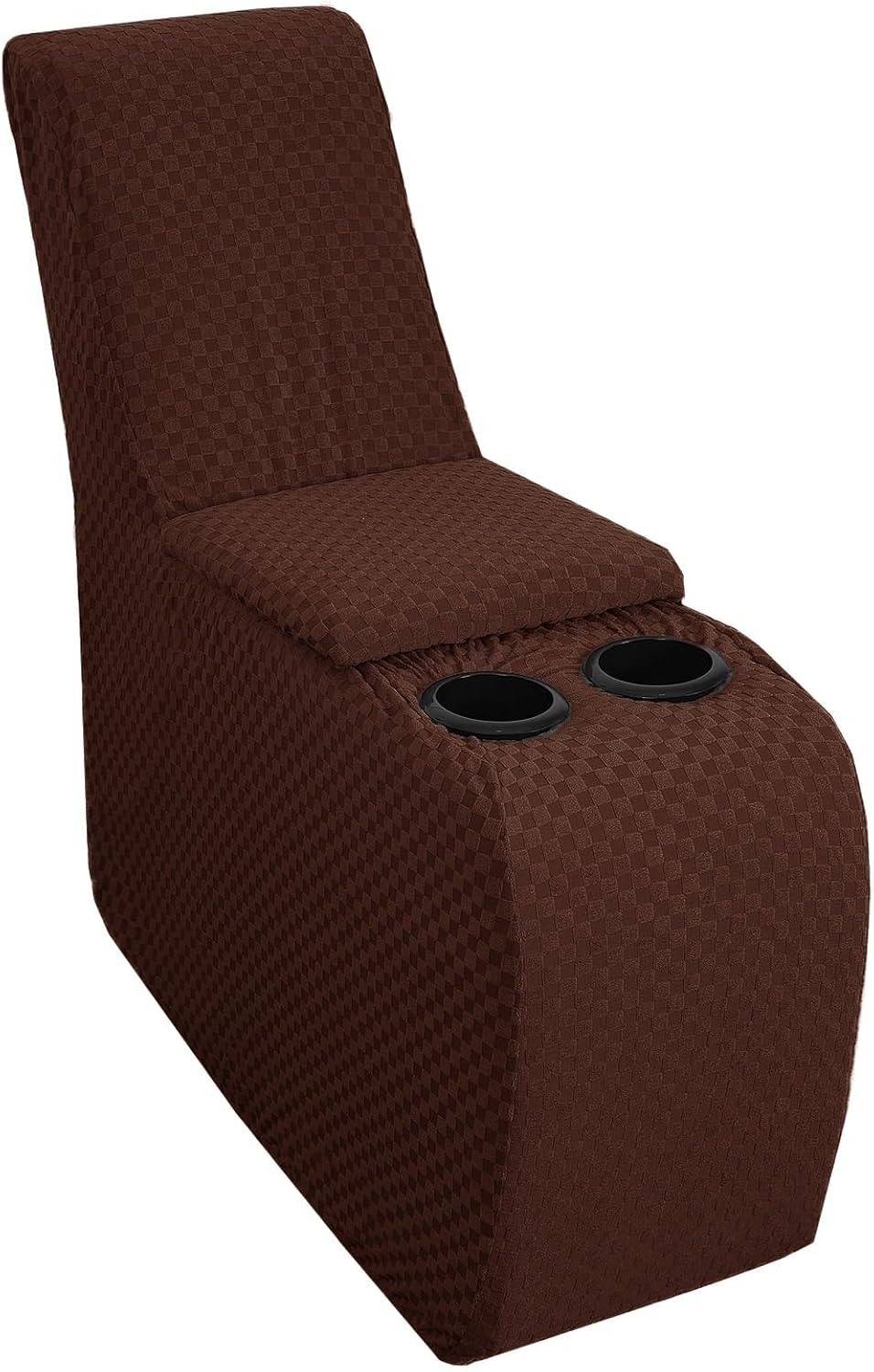 Recliner Console Cover for Reclining Loveseat Covers ，Recliner Middle Console Cover Stretch Jacquard Middle Console Cover for Recliner Couch and Sofa，Washable Center Console Slipcover Protector(Khaki)