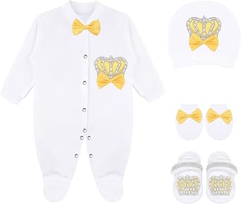 Lilax Baby Girl Newborn Jewels Layette 4 مجموعة هدايا قطعة
