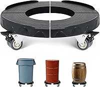 Vista 1 de W B D WEIBIDA Papelera con ruedas ajustables de 15 a 19 pulgadas, rodillo redondo con 4 ruedas, carrito de tambor, resistente, 440 libras, carrito