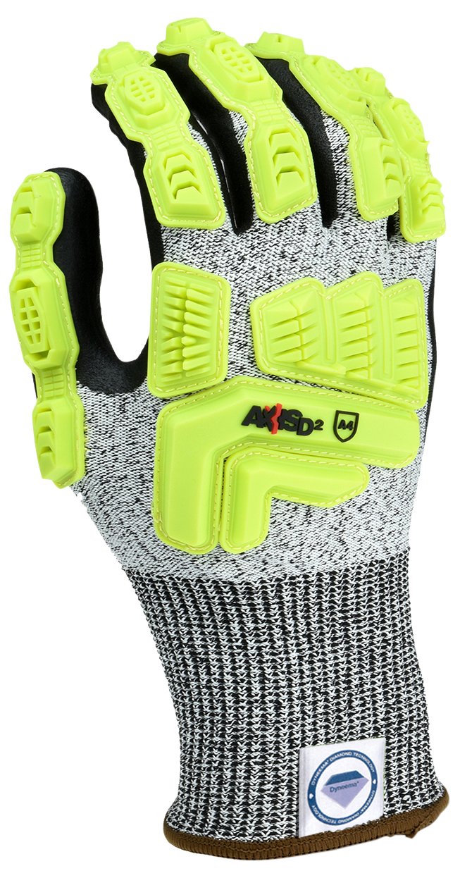 Radians Standard Glove, Grey/Yellow, Medium