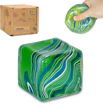 Squeeze Toys   Medium 1.97in Soft Stress Relief Toys Cube for Autism Stress Relief, Stress Balls for Adults and Children, Classroom Prizes   Durable Design, Not Easy to Fall Off, Green