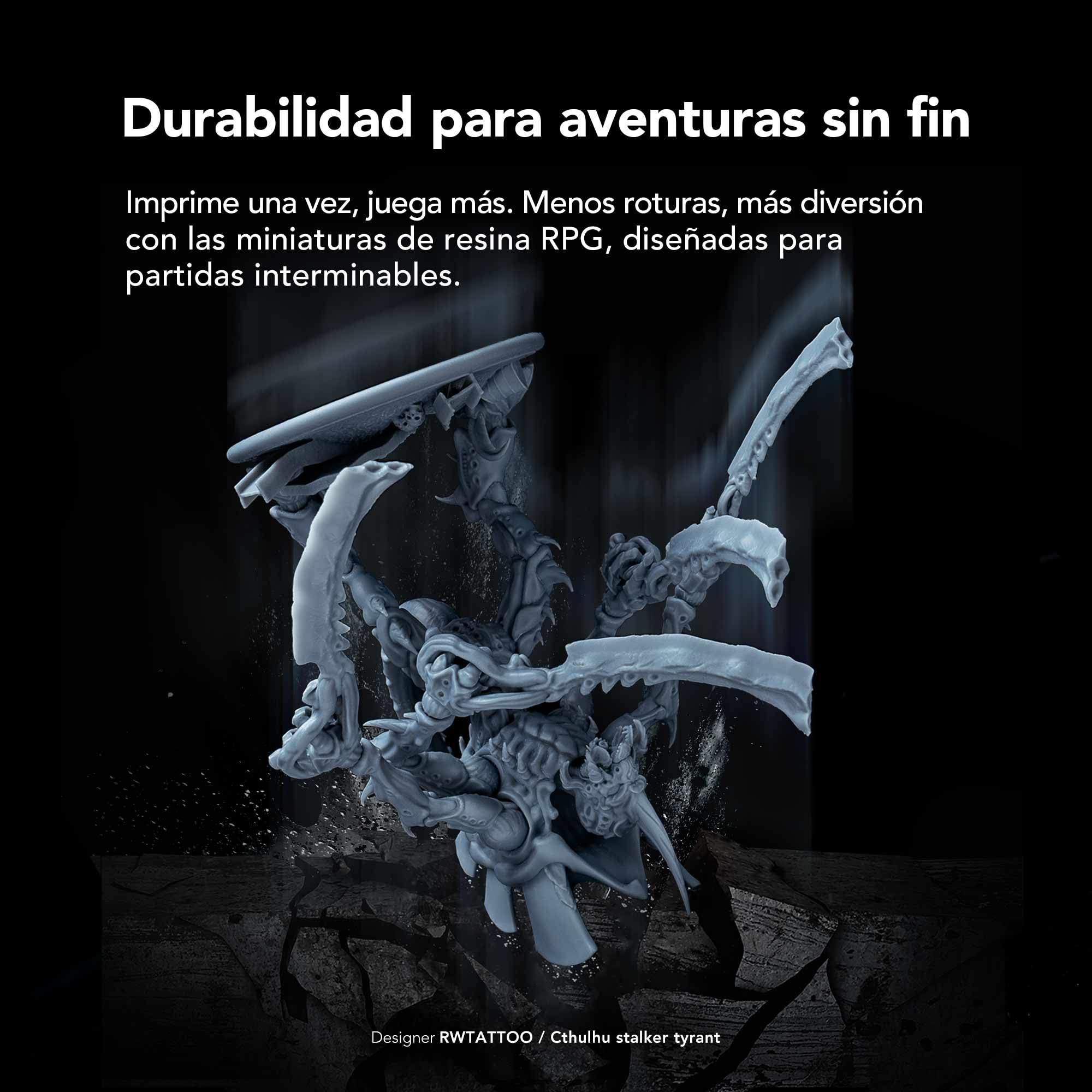 Phrozen RPG Resin | Resina para Impresoras 3D SLA/DLP/LCD | Fotopolímero Estándar de 405nm | Alta Flexibilidad y Precisión en Detalles | Ideal para Modelos de Juegos RPG - Gris (1kg)