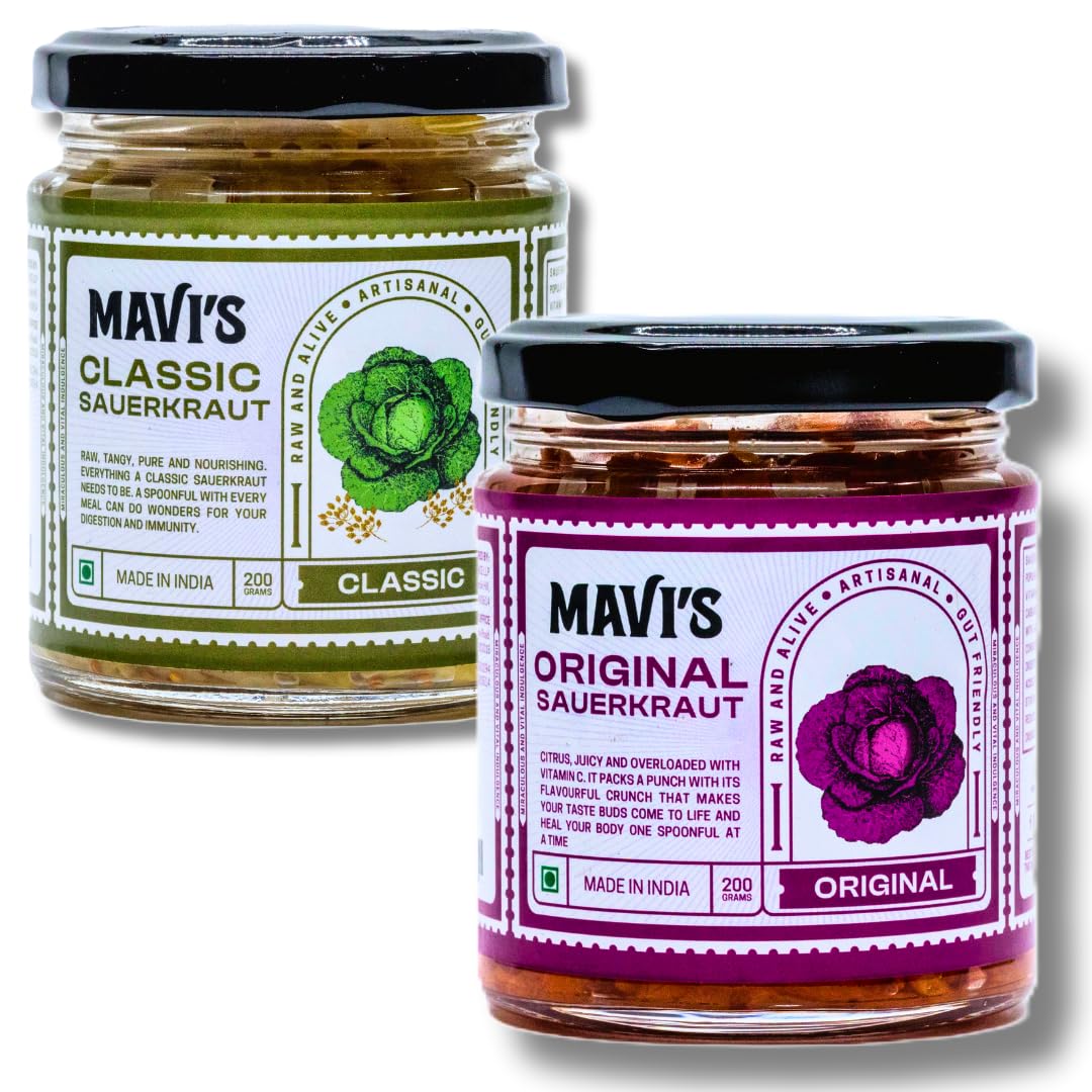 MAVIs Combo Pack of Sauerkraut | Classic and Original Sauerkraut | Artisanal Probiotic Pickle | 100% Organic, Vegan & Natural | Pack of 2 | 200g each (B0DH8HLC9F) Amazon Price History, Amazon Price Tracker