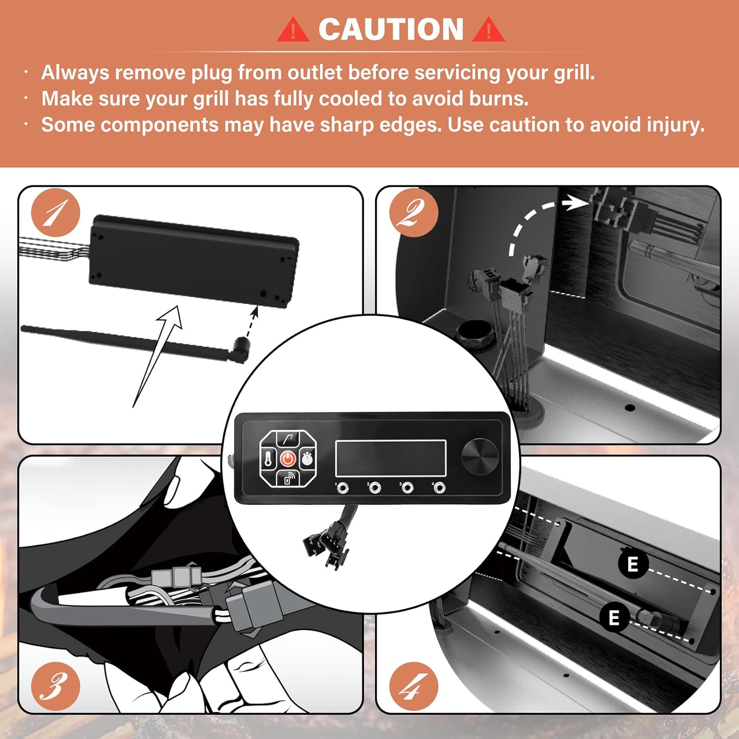 Digital WIFI Control Panel Controller Replacement for Masterbuilt 710 Digital Electric Smoker, 900957 Controller Board Replacement Part for Masterbuilt MB20070924, MB20075726 Electric Smokers