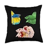 Colorful Aquarium Betta Fish Throw Pillow