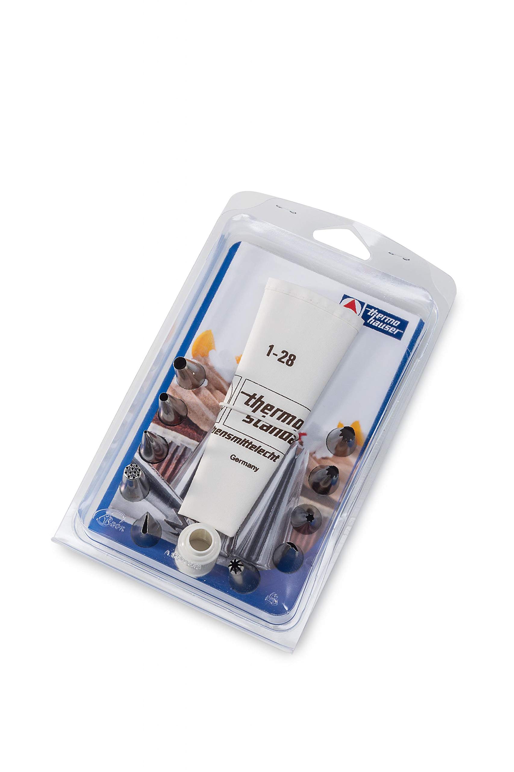thermohauser Herbruikbare spuitzak set polyester Ultra FLEX, 8-delig. ( spuitzak, adapter, 6 spuitmonden), wit