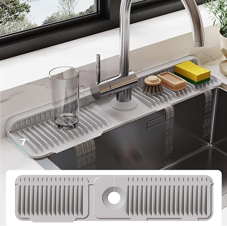 24 Inch Silicone Faucet Mat for Kitchen Sink Splash Guard