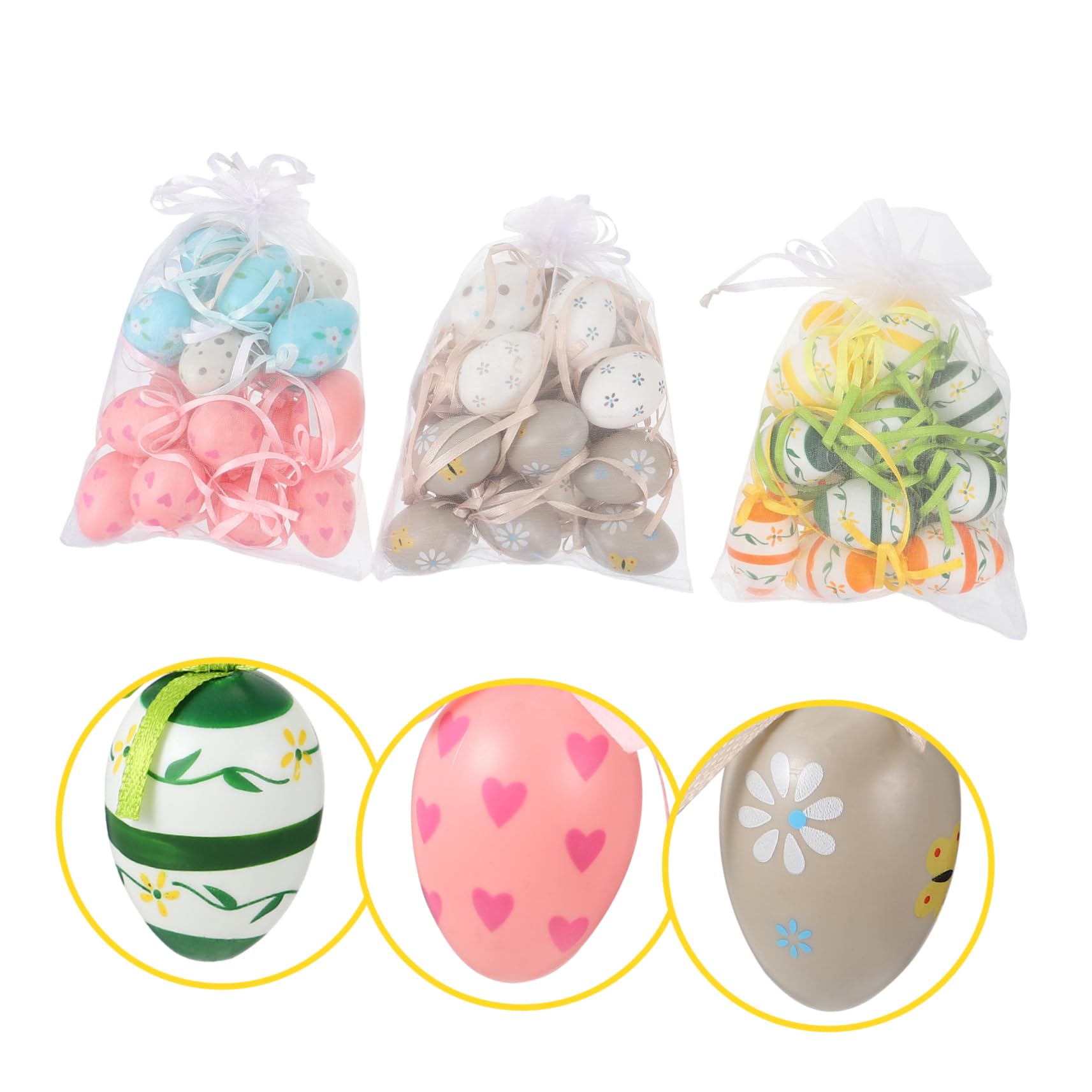 ABOOFAN 108 STK Ostereier Plastic Easter Eggs Ostern Eier Ostern hängende Eier osterdekoration hängende Eier Spielzeug Ornament Hängender Eieranhänger Osterei-Anhänger künstlich schmücken