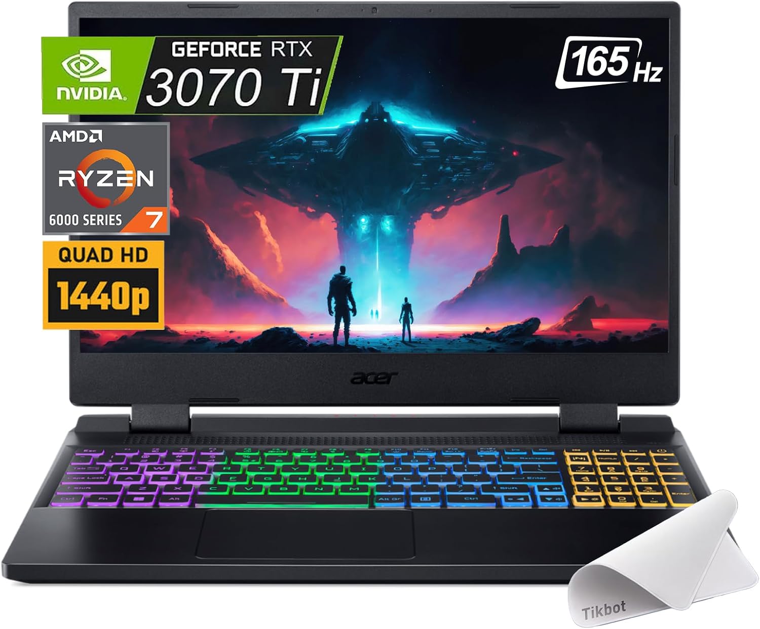 Acer Nitro 5 15.6″ Gaming Laptop AMD 8-Core Ryzen 7 6800H NVIDIA GeForce RTX 3070 Ti MUX QHD LED-Backlit IPS 100% DCI-P3 165Hz Wi-Fi 6E RJ-45 Win11 W/Mouse Pad (32GB RAM | 2TB PCIe SSD)