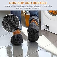 Vista 5 de squish Fundas para zapatos, desechables, antideslizantes, paquete de 100 (50 pares), gruesas extra desechables, fundas protectoras antideslizantes