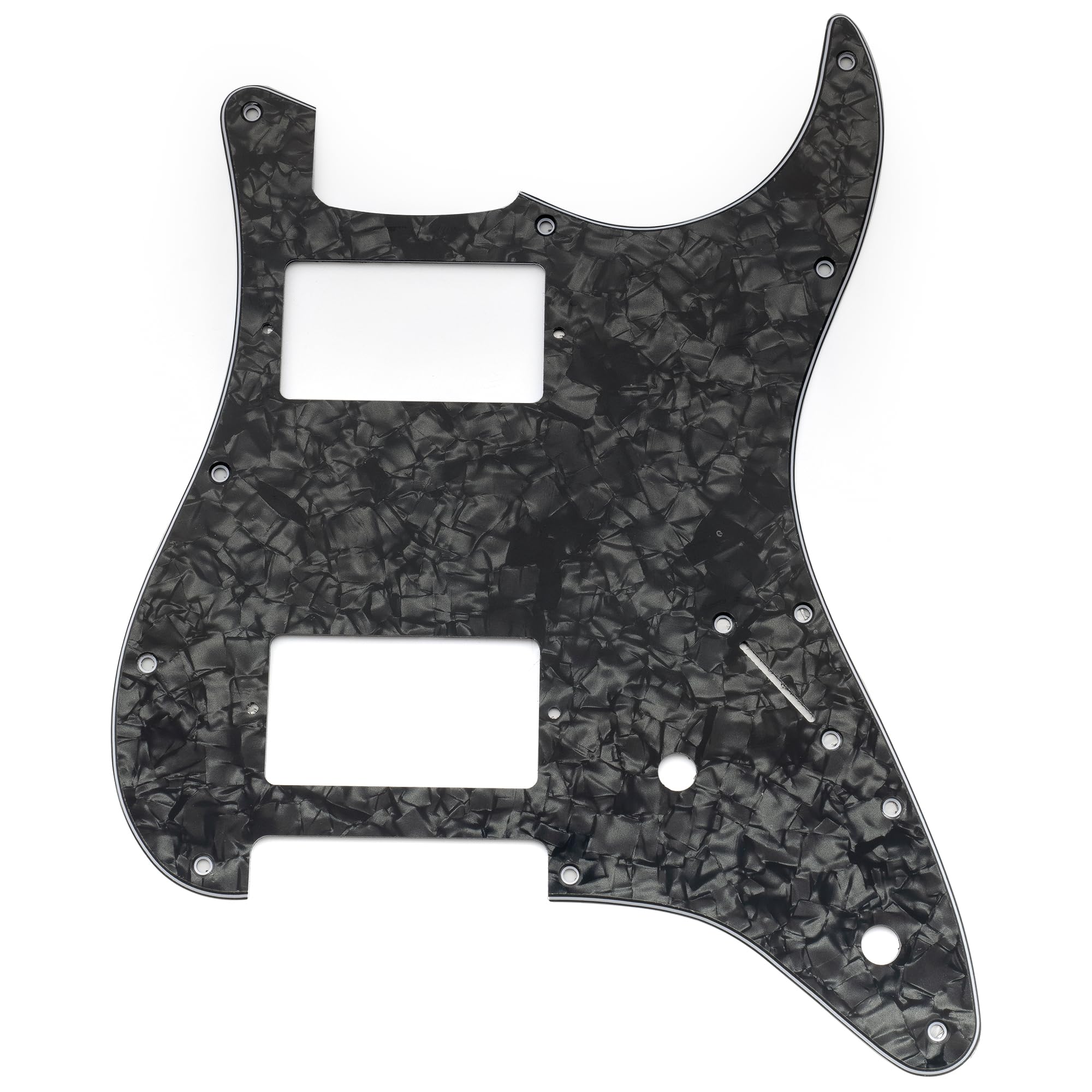 Musiclily Pro 11 Holes ST HH Guitar Pickguard with Covered Humbucker 2-Pot Layout for Fender Squier Strat Style Electric Guitar