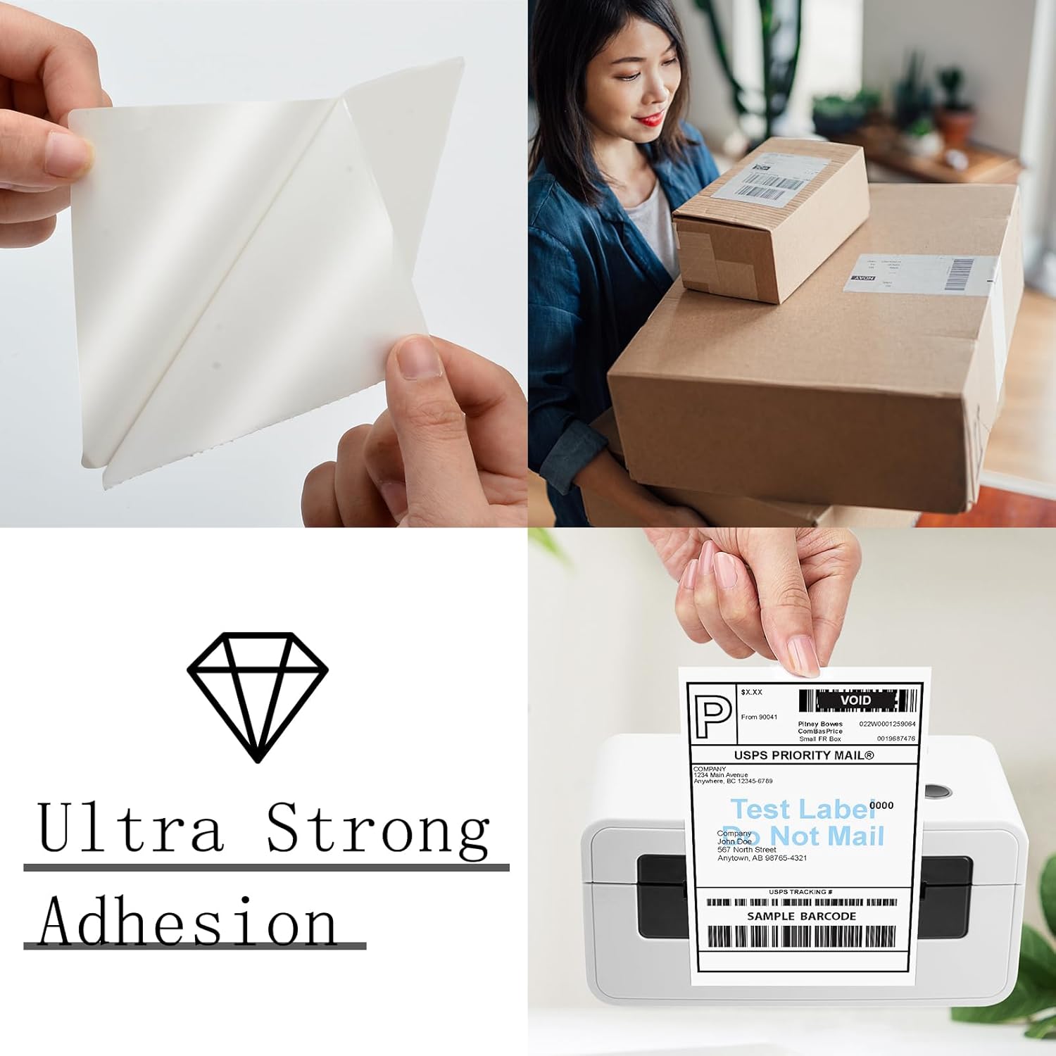 4"x6" (20 Rolls) BESTIKER Direct Thermal Shipping Labels Compatible with 4XL Label Writer 1744907, 1755120, Perforated Postage Label Paper for Thermal Printer, 220 Labels/Roll