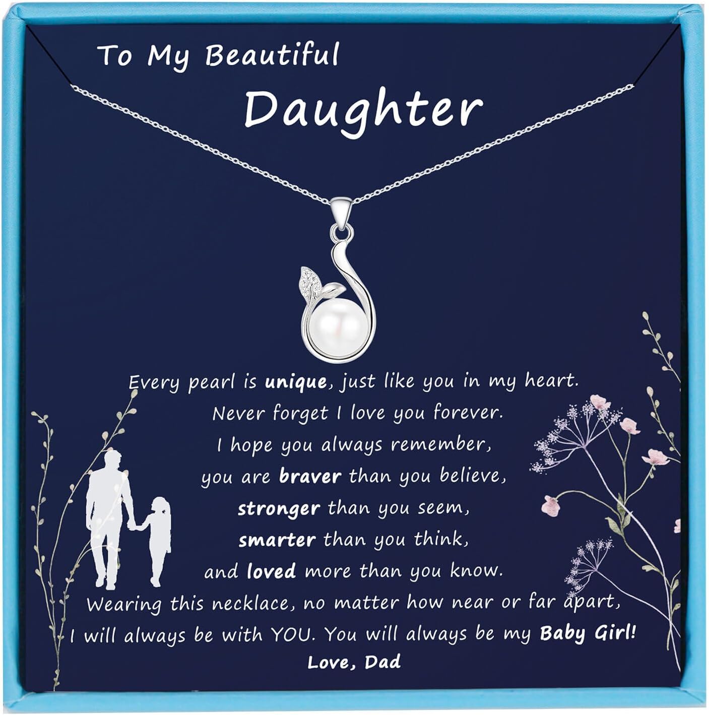 Serenity Sterling Silver Freshwater Pearl Necklace for Daughter