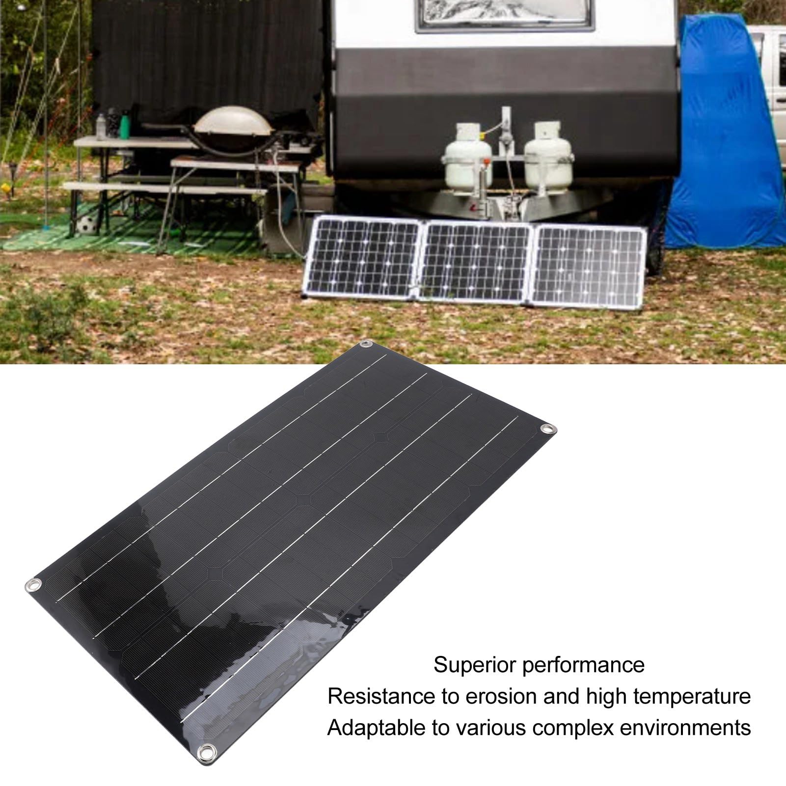 Kit Controller Pannello Solare Kit Pannello Solare Monocristallino 100W con Controller MPPT Alta Conversione ABS Facile da Installare per Caravan Campeggio Cabina Barca Uso Esterno