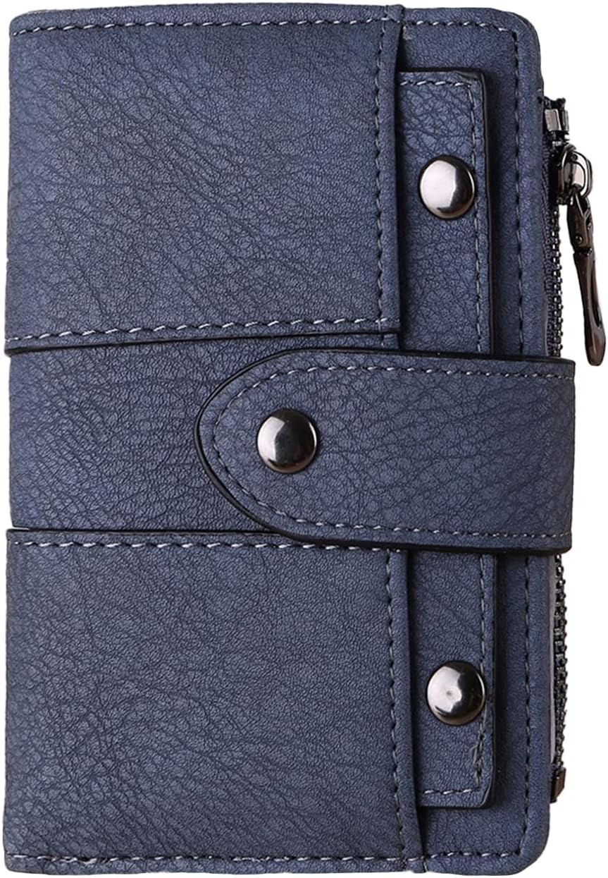 Leather Small Wallet for Women, RFID Blocking Ladies Mini Purse with ID Window
