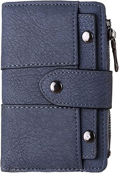 Leather Small Wallet for Women, RFID Blocking Ladies Mini Purse with ID Window