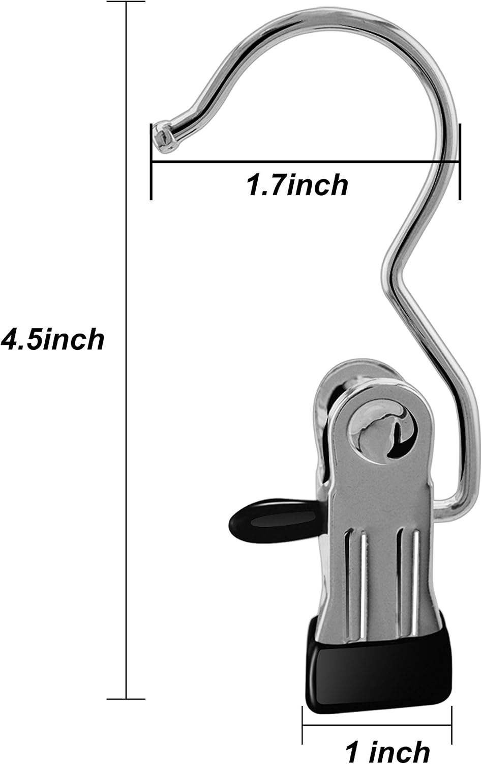 IPOW 12 PCS Boot Hanger Clips, Stainless Steel Laundry Hook Hanging Clothes Portable for Home and Travel