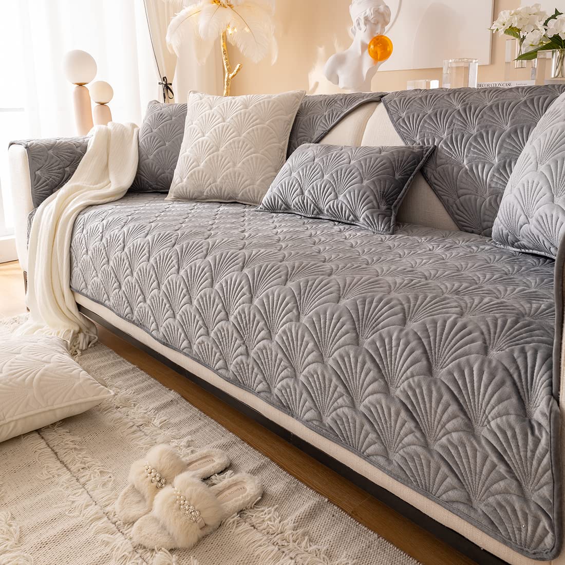 Amazon.com: vctops Super Soft Plush Couch Covers Fan-Shaped