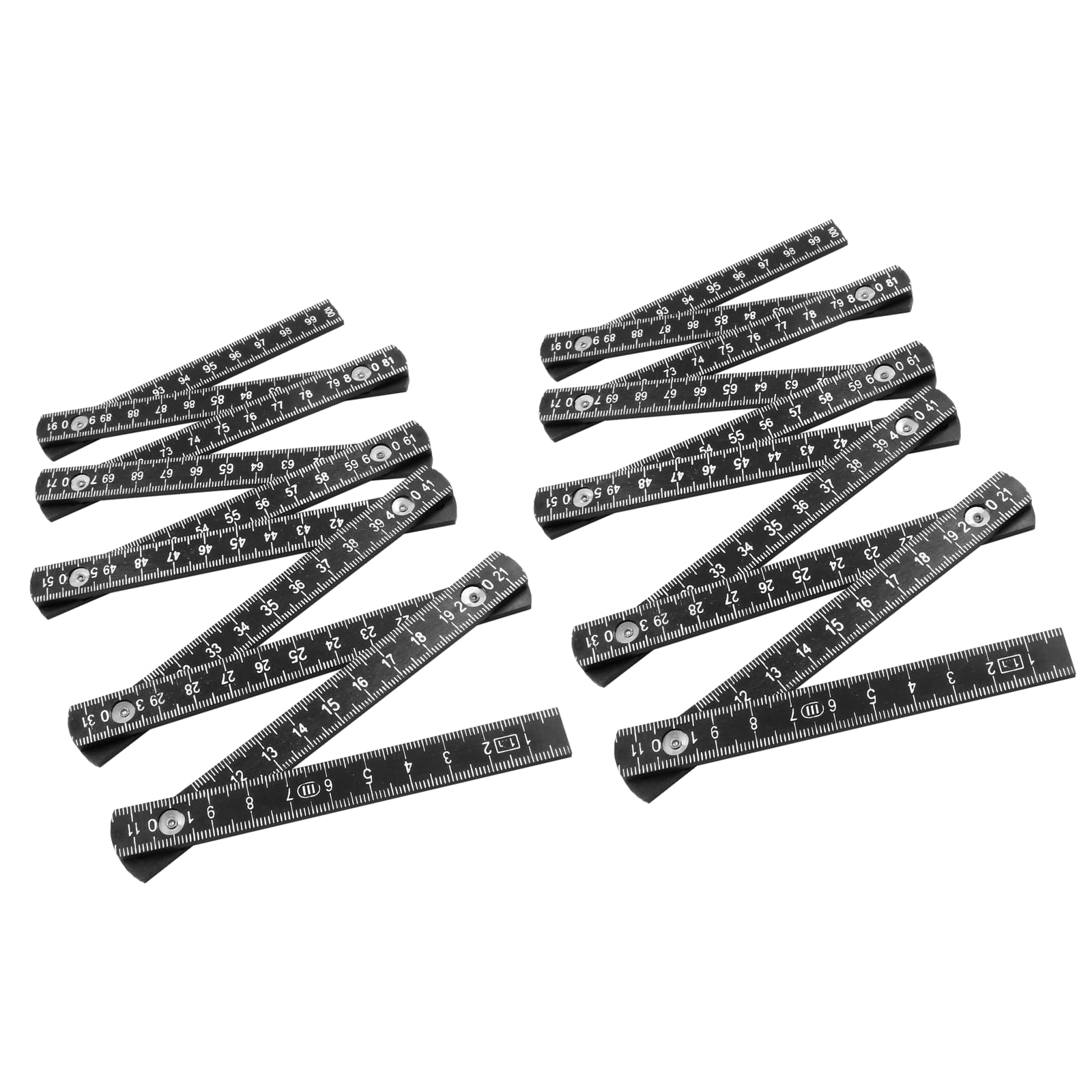 Snapklik.com : 2Pcs Black ABS Folding Ruler, 1 Meter Length Foldable ...