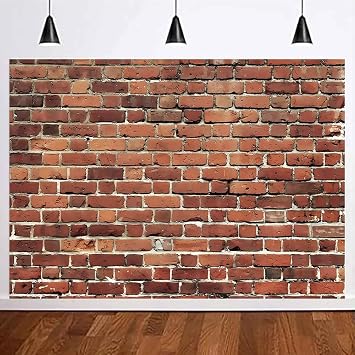 Polyester 7x5ft Red Brick Wall Rustic Retro Theme Photo Backdrop for Party Baby Shower Birthday Party Graduation Home Decoration Photo Booth Studio Prop Banner