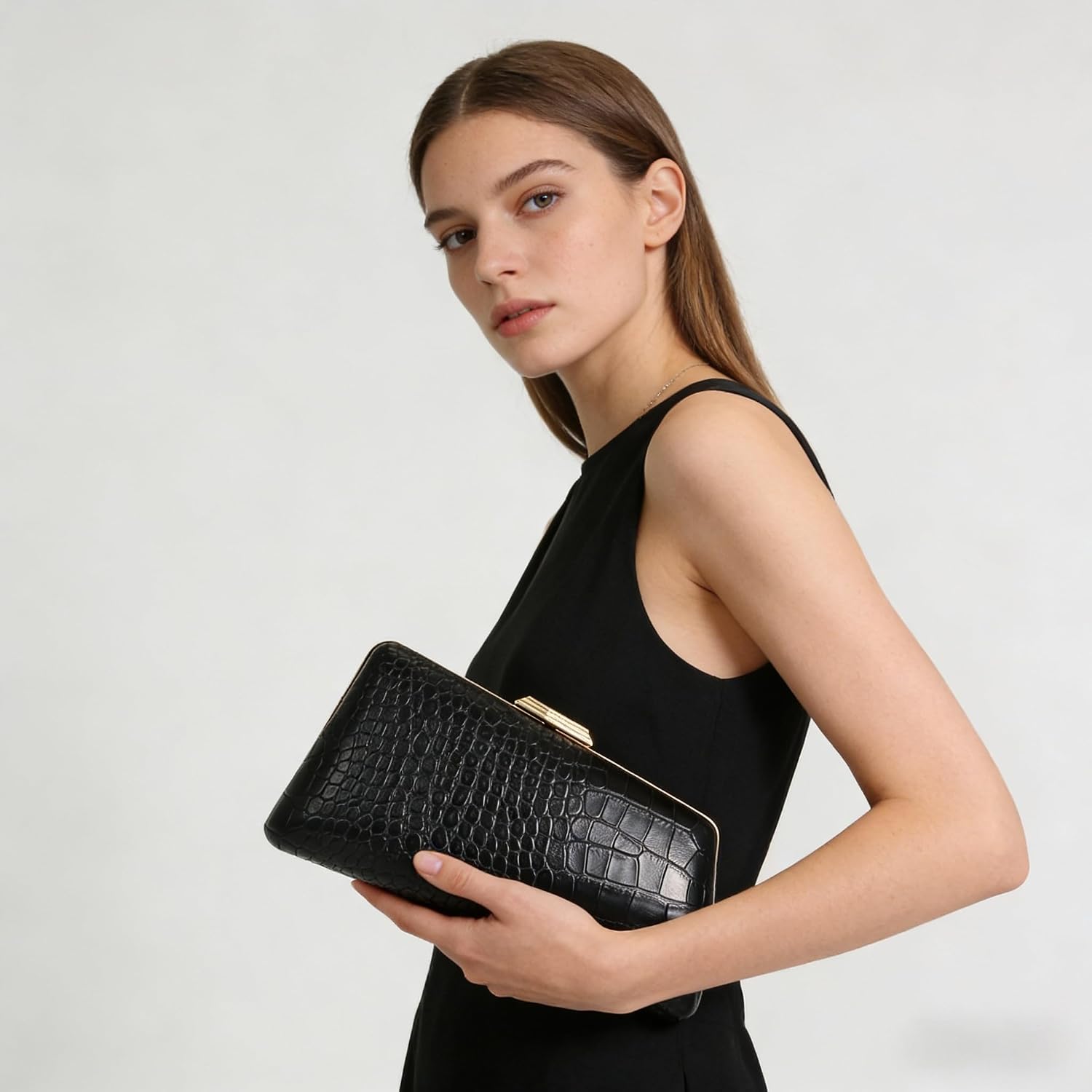 Trendy Evening Clutch Purse for Women Stylish PU Leather Handbag Casual Crossbody Shoulder Bag for Banquet Party