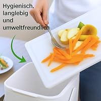 ECOBIO Bio Konyhai Komposztáló Edény 7L - Fedeles Szűrős Hulladékgyűjtő Fogantyúval - Szagmentes Mosogatógép Álló Szürke 2
