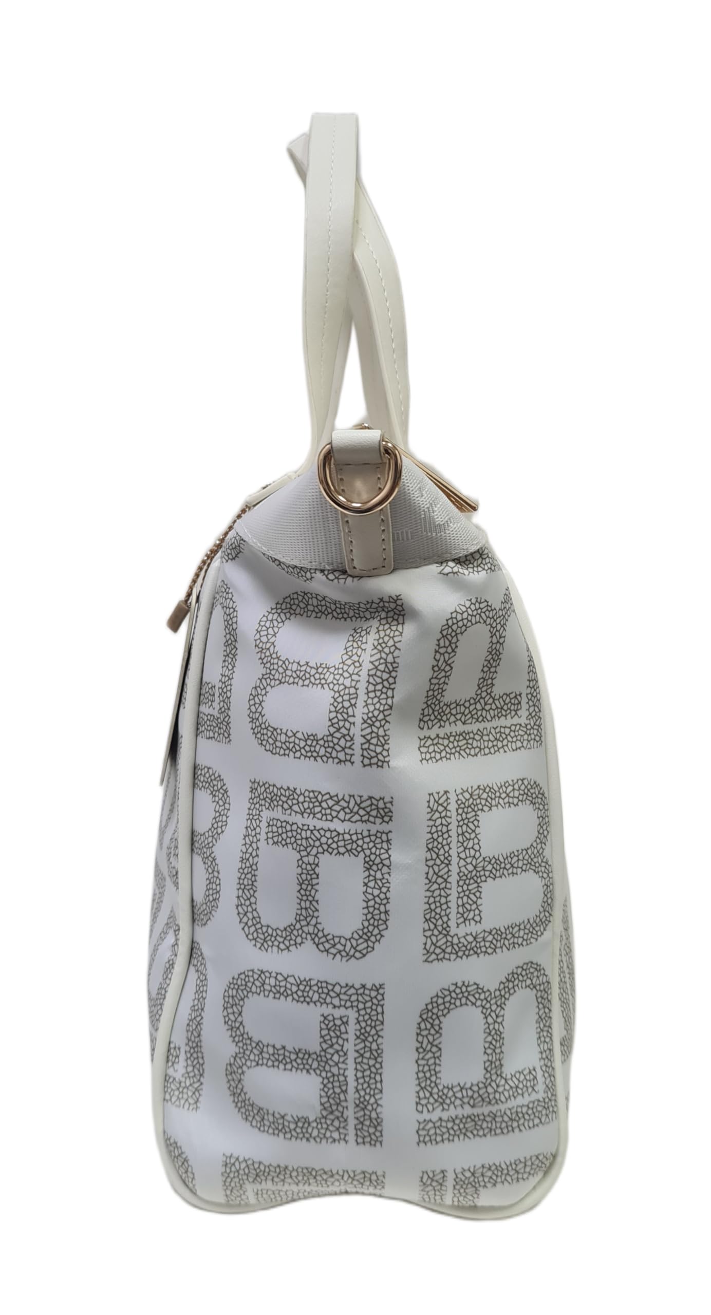 Laura Biagiotti Borsa Shopping Linea Dimension, Nylon Stampato con Logo LB, Tracolla Regolabile Rimovibile, Dimensioni 39x27x14 cm, Art. LB26S-108-1