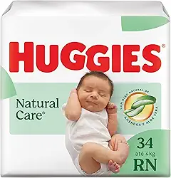 Fralda Huggies NATURAL CARE RN 34 unidades, Branco