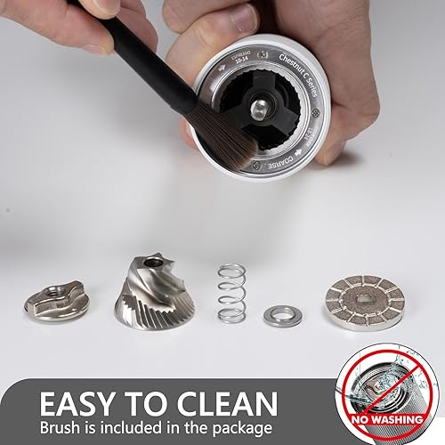 Miniatura 5 de TIMEMORE Chestnut C2S - Molinillo de café manual de 0.88 oz con rebaba cónica de acero inoxidable CNC, ajuste interno ajustable, posicionamiento de