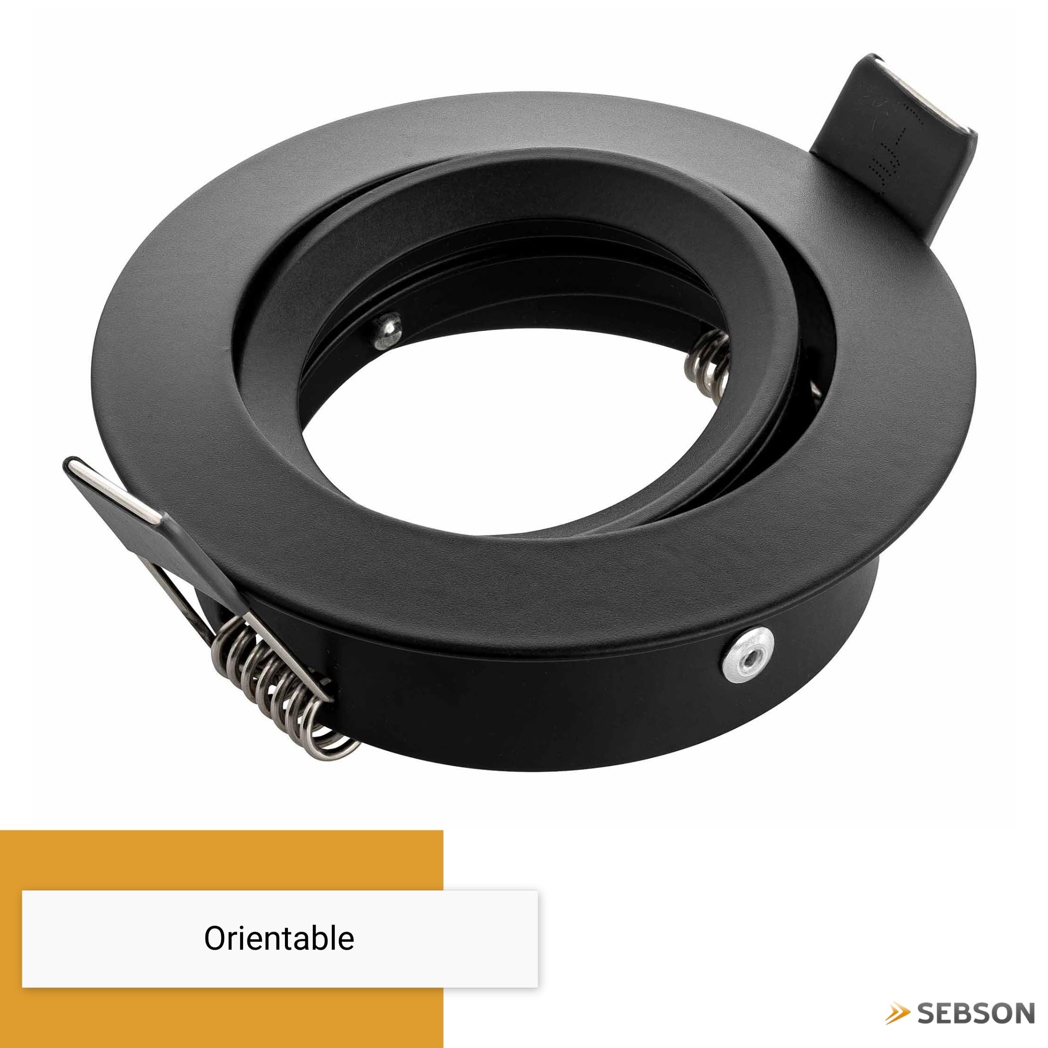 SEBSON Boîtier pour Spot Encastrés avec Douille GU10 LED 230V | Cadre d'encastrement Pivotant, Diamètre du Trou 75mm (min, 73mm, max, 77mm), 6 Pièces