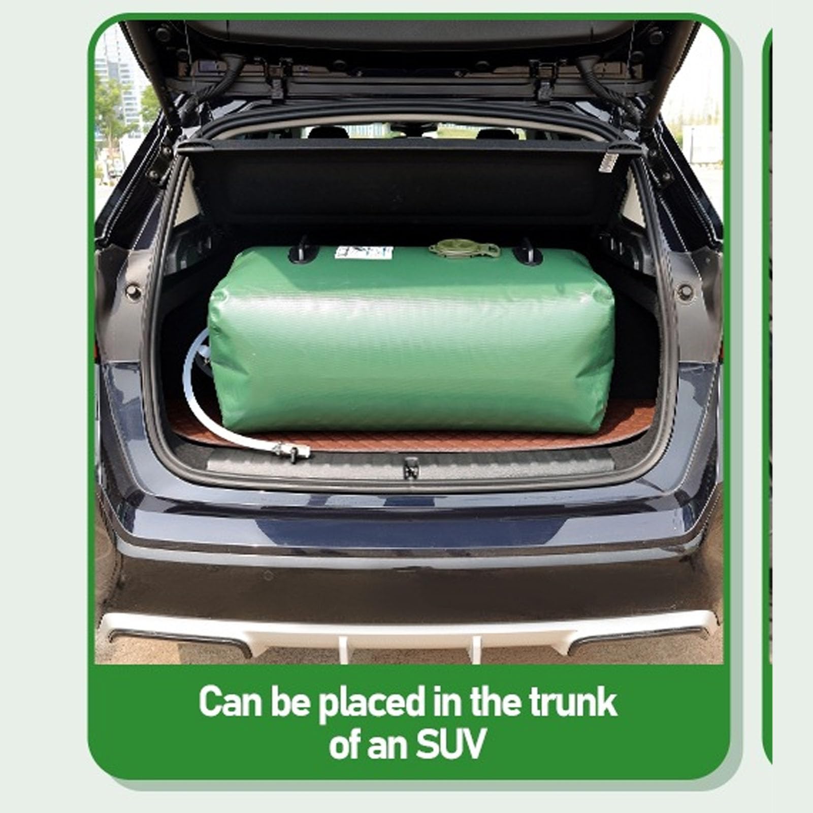 Cocoarm Składany Przenośny Zbiornik na wodę o Pojemności 25 Galonów Tkanina z Siatki PE Pojemnik do Przechowywania Pęcherza na wodę z PVC z Szerokim Otworem 3,54 Cala 3 Adaptery do Użytku Awaryjnego w