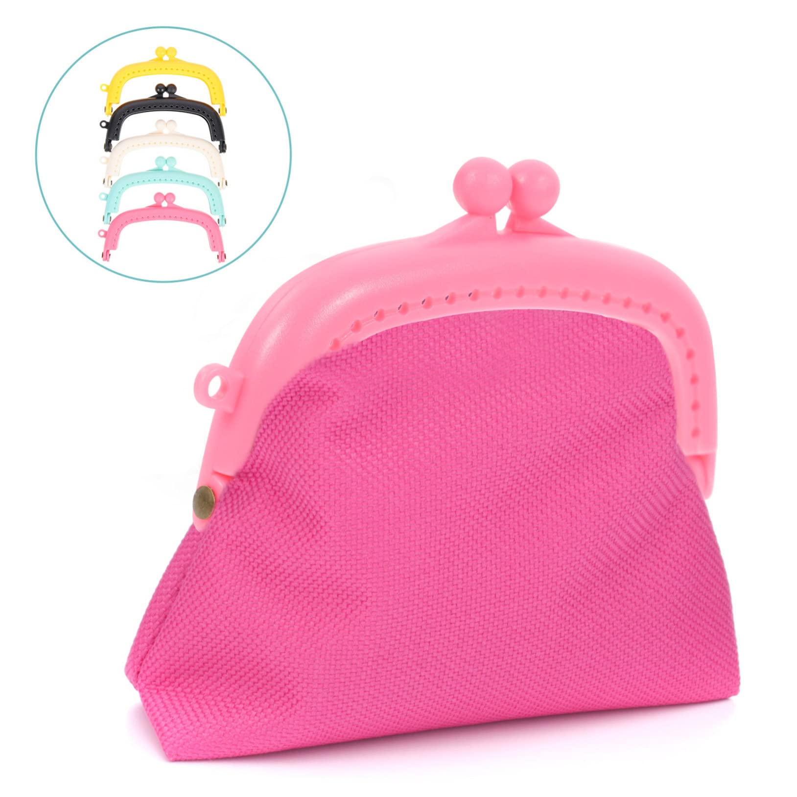 Marcos De Bolsa De Plástico Coloridos Para Bricolaje De Clasp Para Monederos Accesorios De Manualidades 5 Piezas X 4