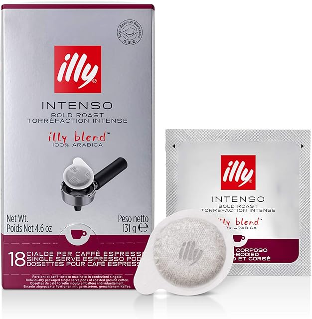 Illy ESE Espresso Coffee Pods - Intenso - Bold Roast (18 Coffee Pods) 131g