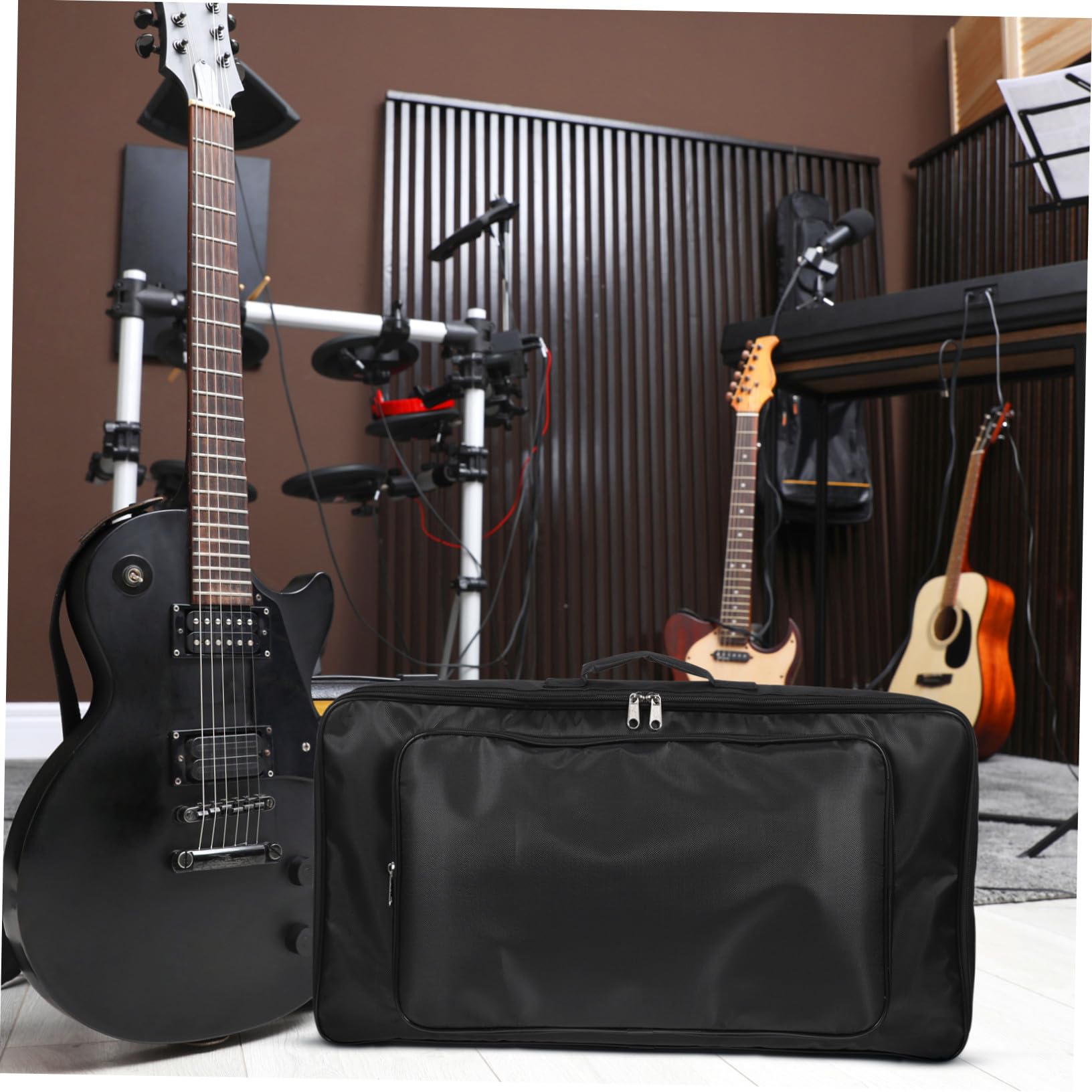 Effektboard Tragetasche aus Strapazierfähigem Nylon mit Reißverschluss Pedalboard Aufbewahrungstasche für Gitarren Effektpedale Schwarz Komfortabler Griff für Musiker und