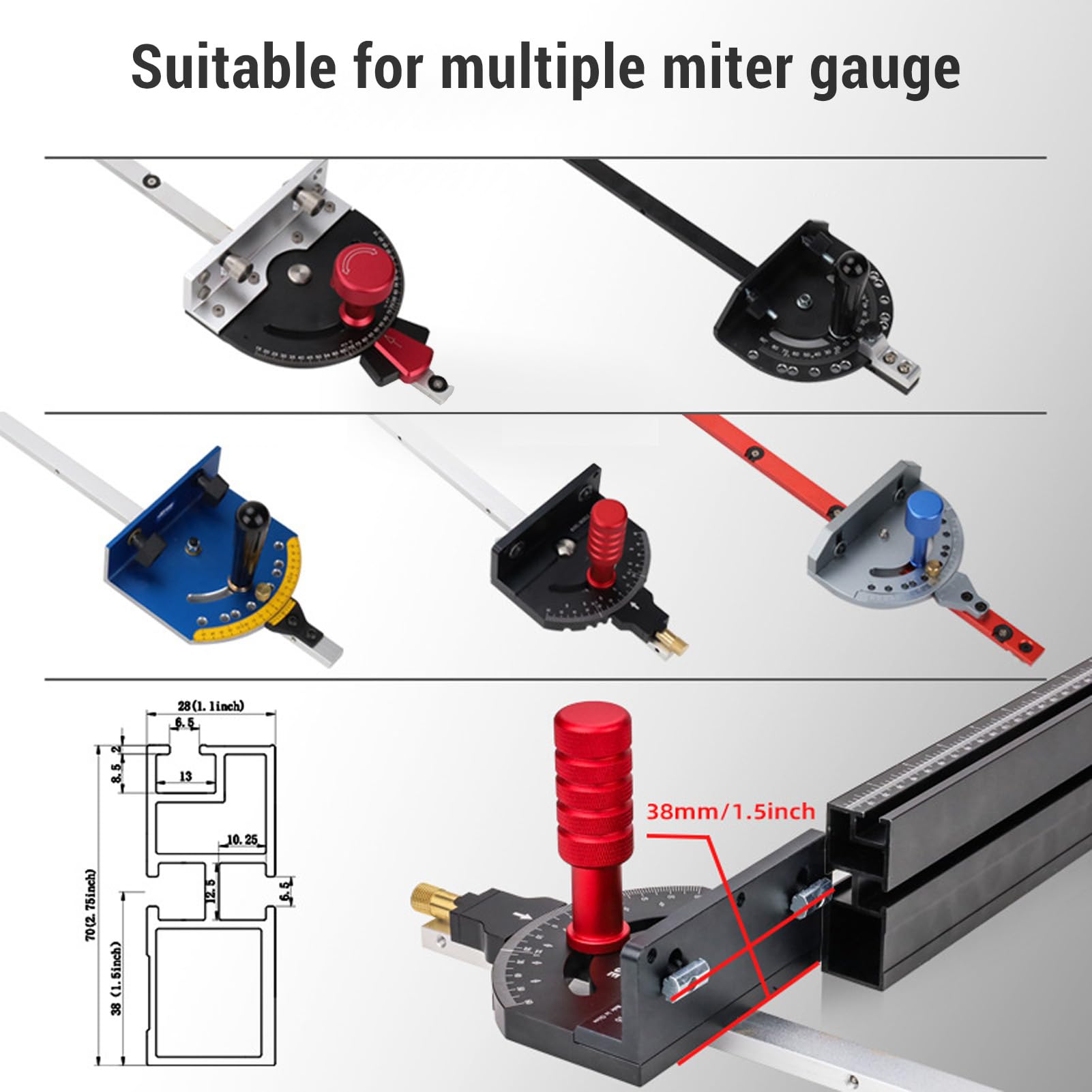 400-1200mm Verstekmeter Hek 75 Type T-Slot Aluminium Houtbewerking Hek Backet Tafel Zaag Houtbewerking Werkbank DIY Modificatie Voor Houtbewerking Tool 400-1200mm Verstekmeter Hek 75 Type T-Slot Aluminium Houtbewerking Hek Backet Tafel Zaag Houtbewerking Werkbank DIY Modificatie Voor Houtbewerking Tool