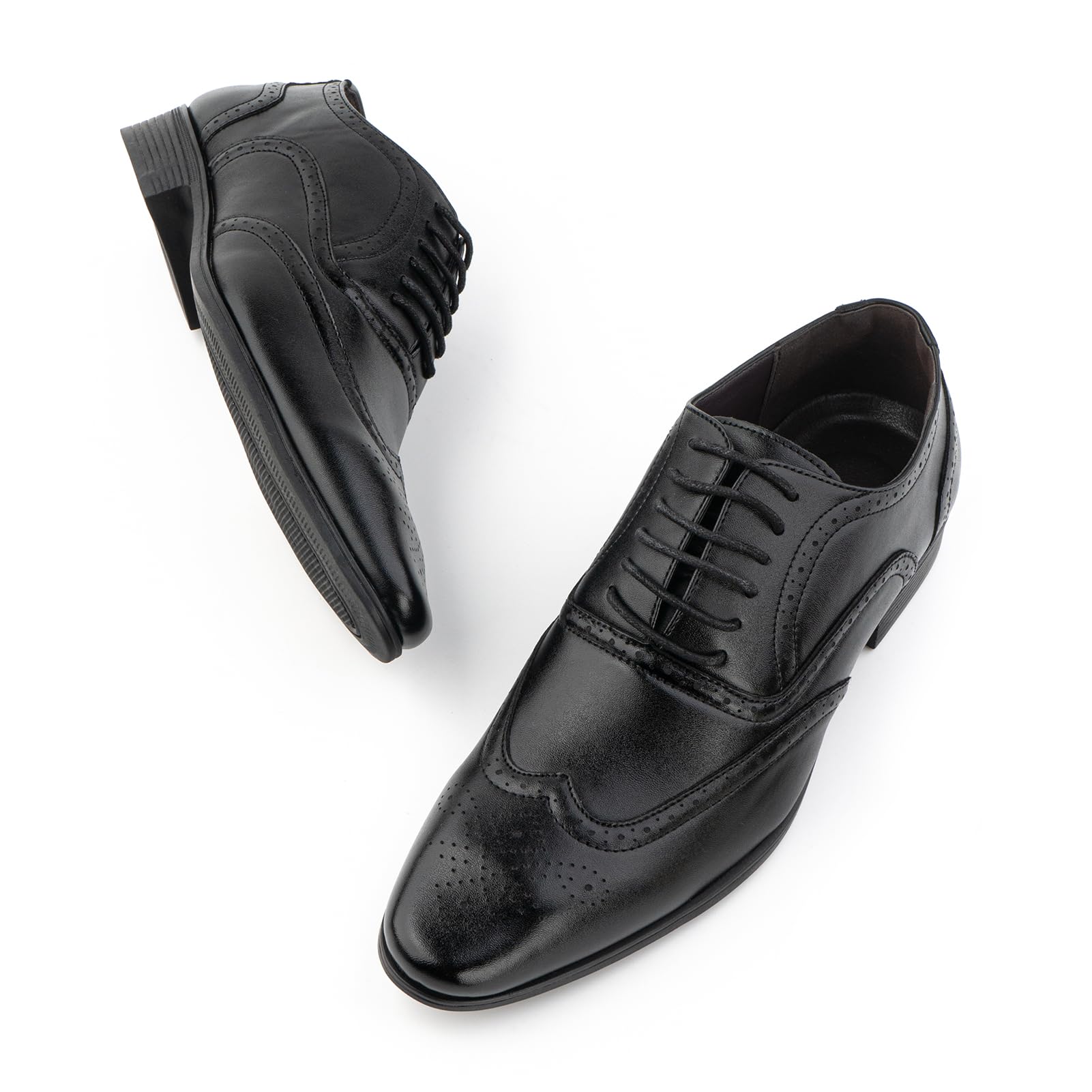 Hitmars Zapatos Oxford Hombre Zapatillas Vestir Derby Zapatos Boda Brogues Zapatos de Vestir Formales Cordones Clásico Zapatos Traje Negro 42 EU